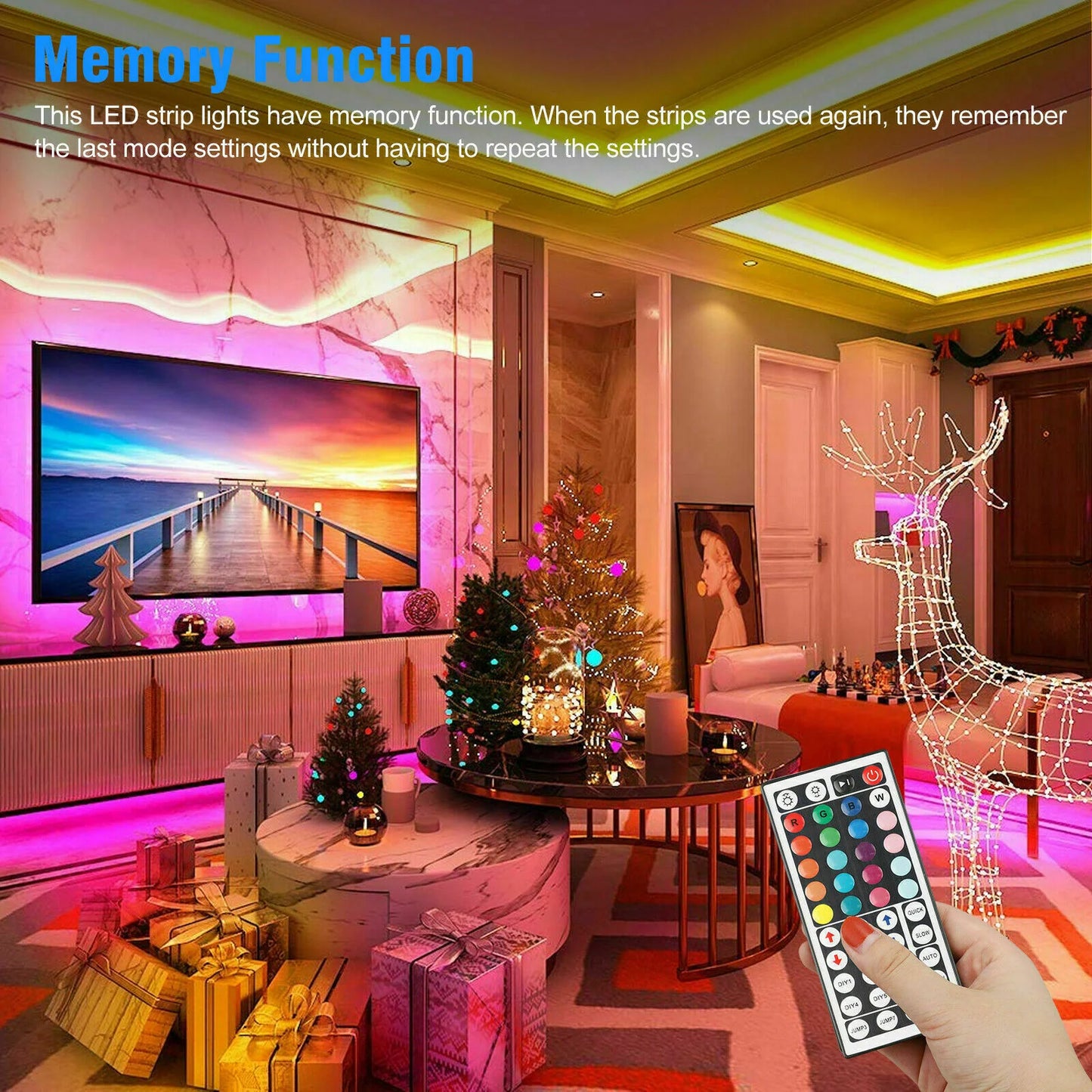 32ft Waterproof LED Strip Lights with Remote β Indoor & Outdoor
