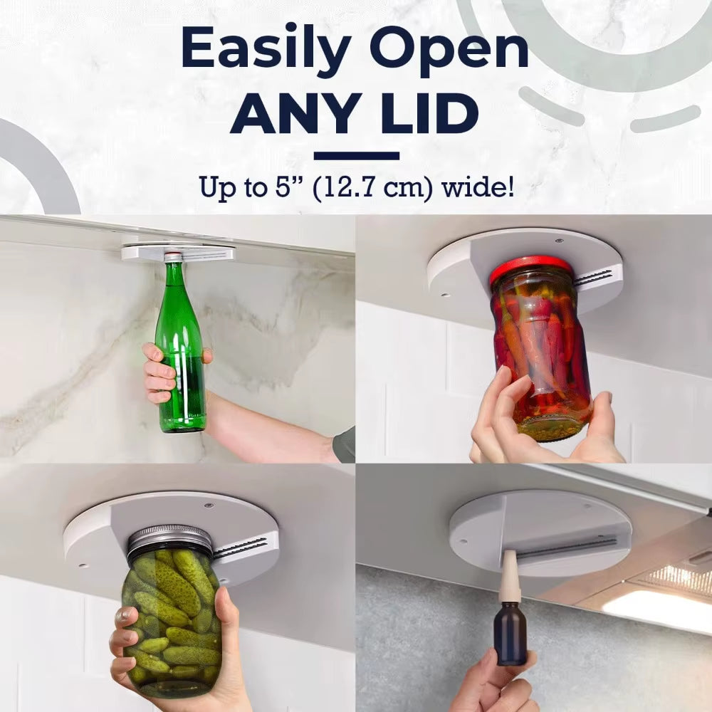 Hands-Free Jar Opener – Under Cabinet Mount for Weak Grip & Arthritis