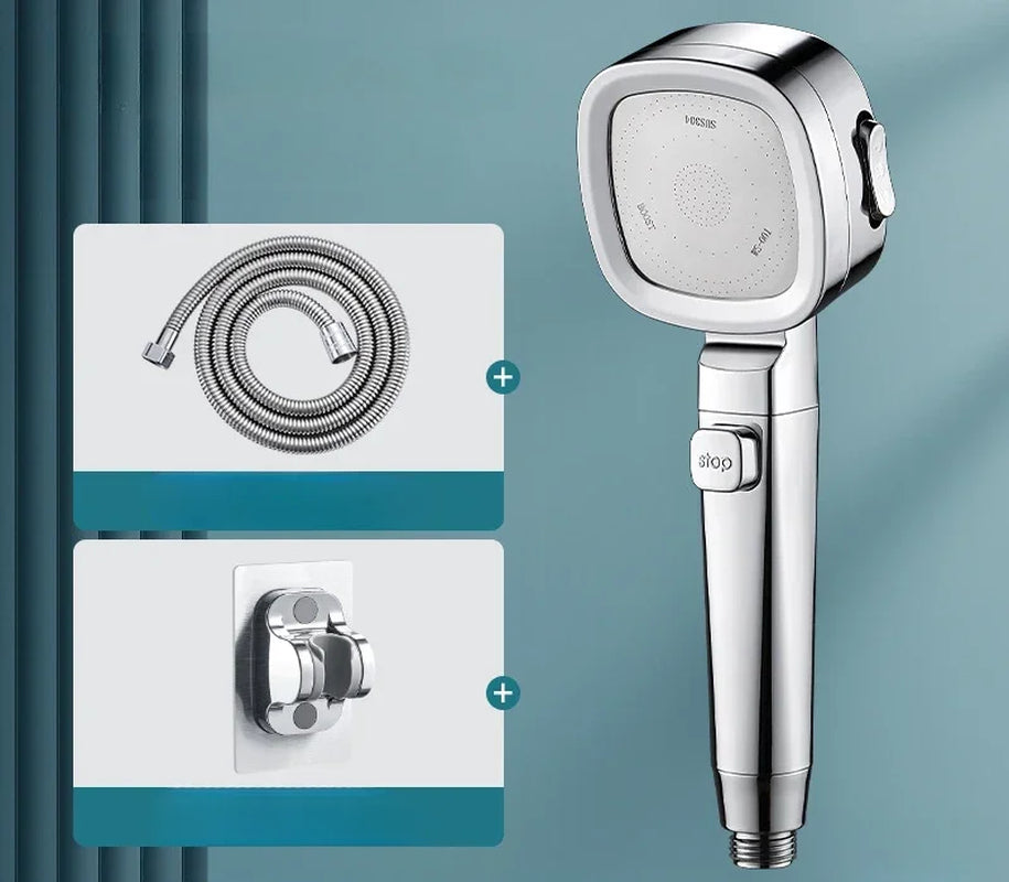 High Pressure Shower Head β 3 Modes, Water Saving & One-Touch Stop, Adjustable Massage Sprayer for Bathroom