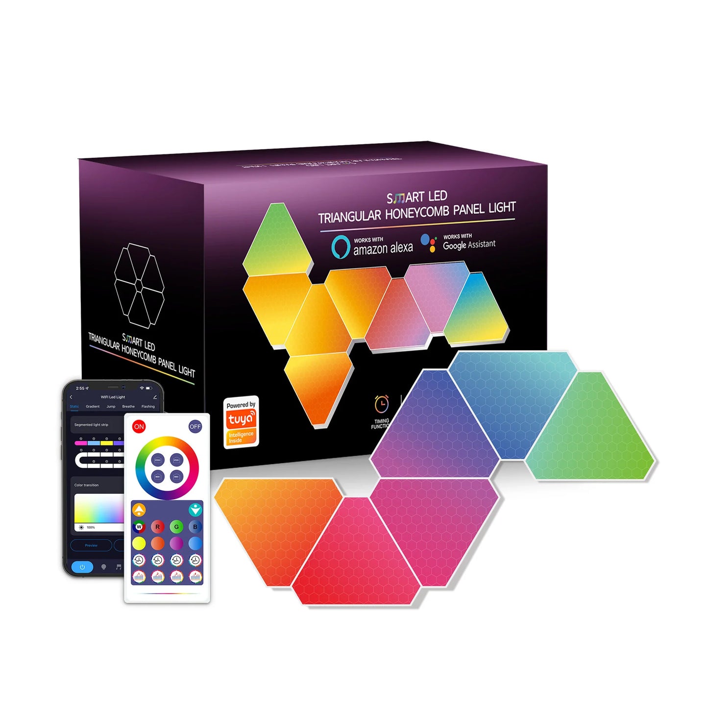 Modular Triangle Smart Wall Lights โ 10 Piece Set