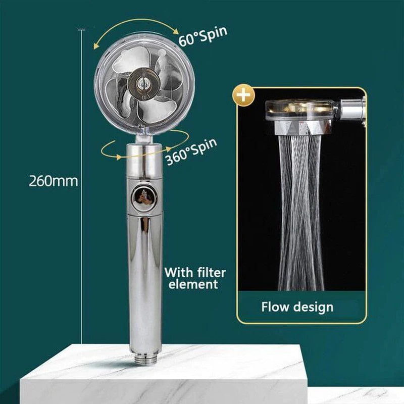 360° High-Pressure Turbo Shower Head – Adjustable & Water-Saving
