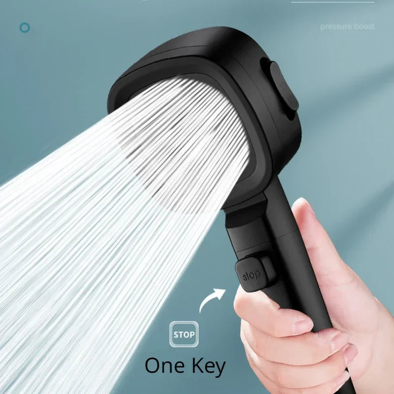 High Pressure Shower Head β 3 Modes, Water Saving & One-Touch Stop, Adjustable Massage Sprayer for Bathroom