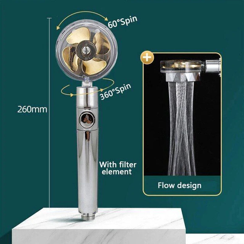 360° High-Pressure Turbo Shower Head – Adjustable & Water-Saving