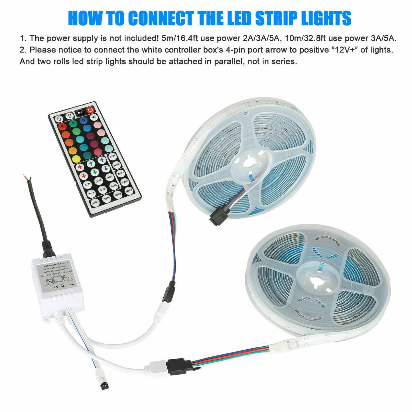 32ft Waterproof LED Strip Lights with Remote β Indoor & Outdoor