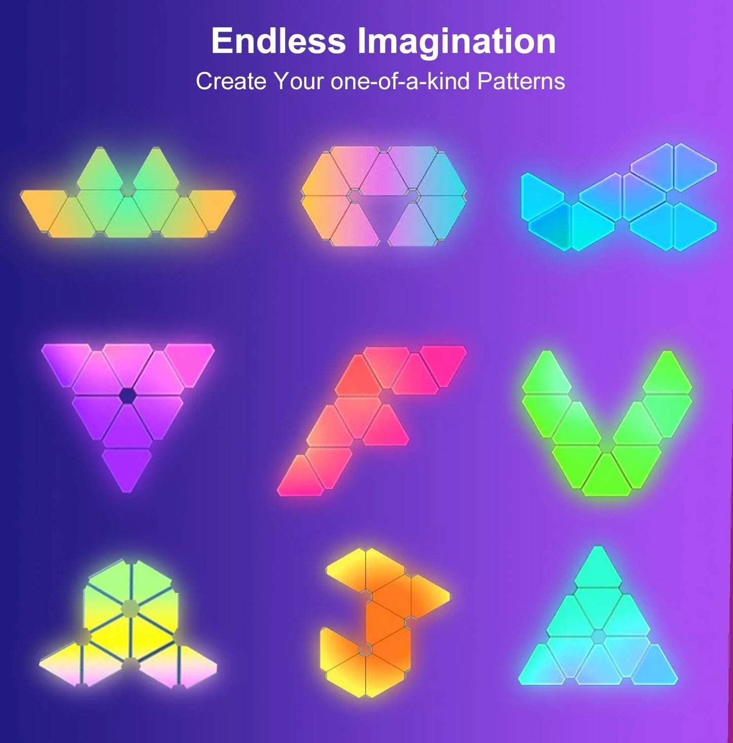 Modular Triangle Smart Wall Lights โ 10 Piece Set