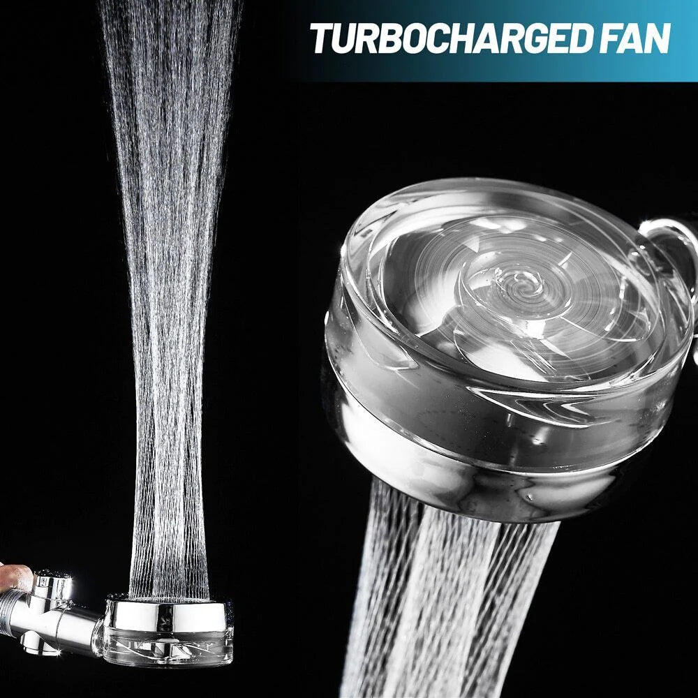360° High-Pressure Turbo Shower Head – Adjustable & Water-Saving