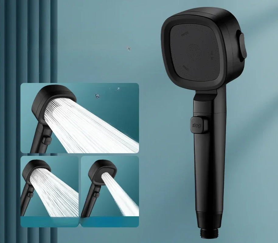 High Pressure Shower Head β 3 Modes, Water Saving & One-Touch Stop, Adjustable Massage Sprayer for Bathroom