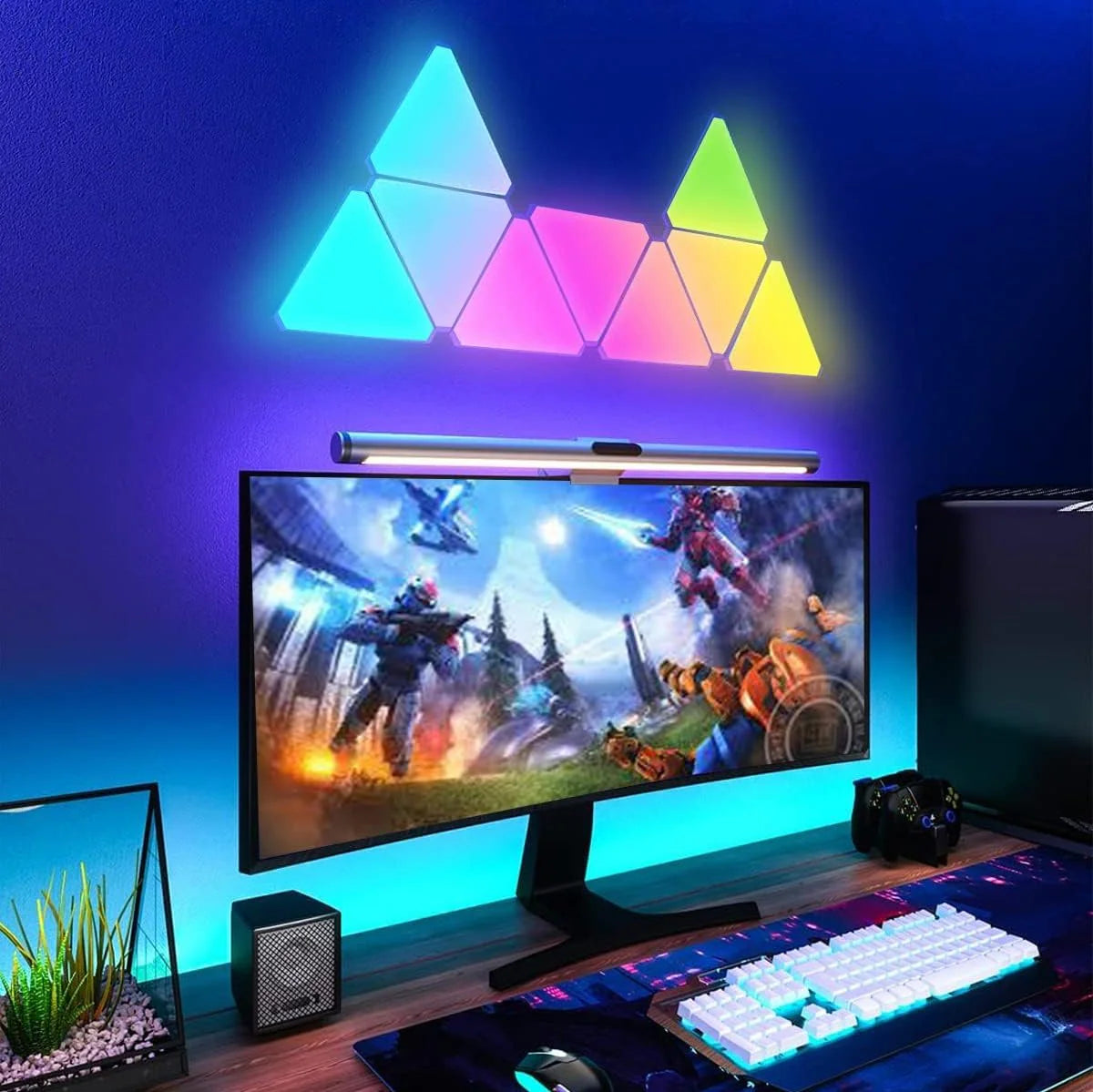Modular Triangle Smart Wall Lights โ 10 Piece Set
