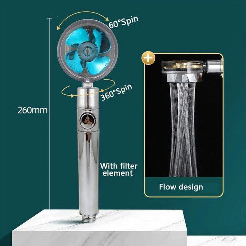 360° High-Pressure Turbo Shower Head – Adjustable & Water-Saving