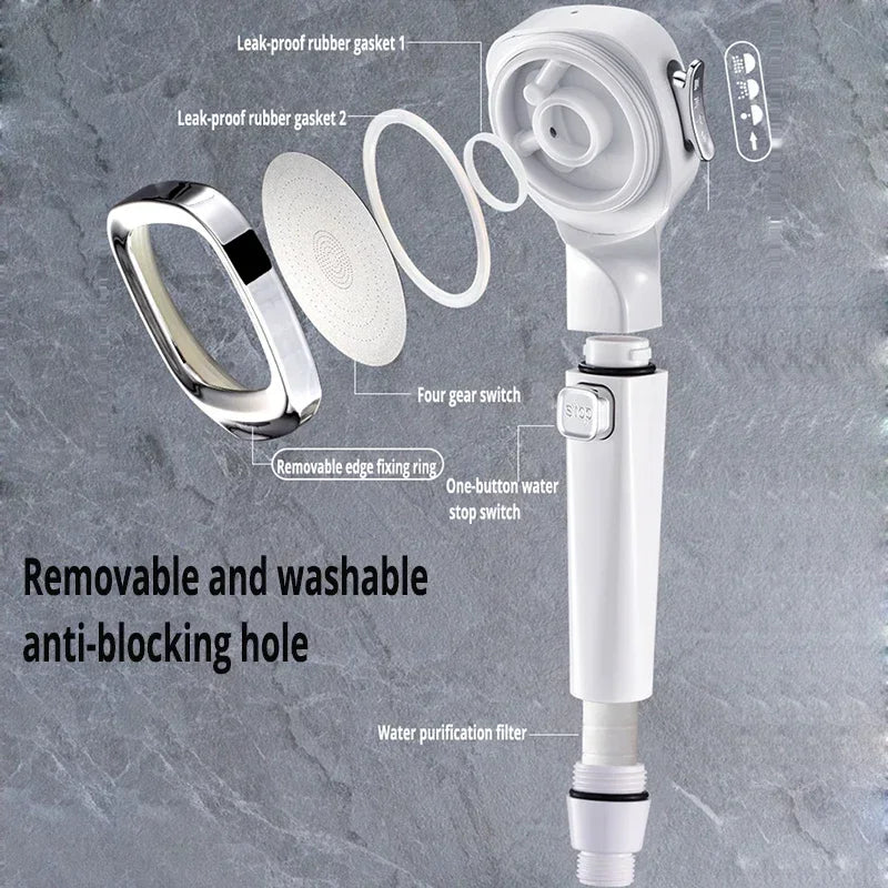 High Pressure Shower Head β 3 Modes, Water Saving & One-Touch Stop, Adjustable Massage Sprayer for Bathroom