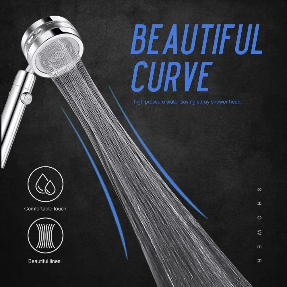 360° High-Pressure Turbo Shower Head – Adjustable & Water-Saving
