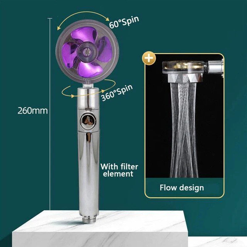 360° High-Pressure Turbo Shower Head – Adjustable & Water-Saving