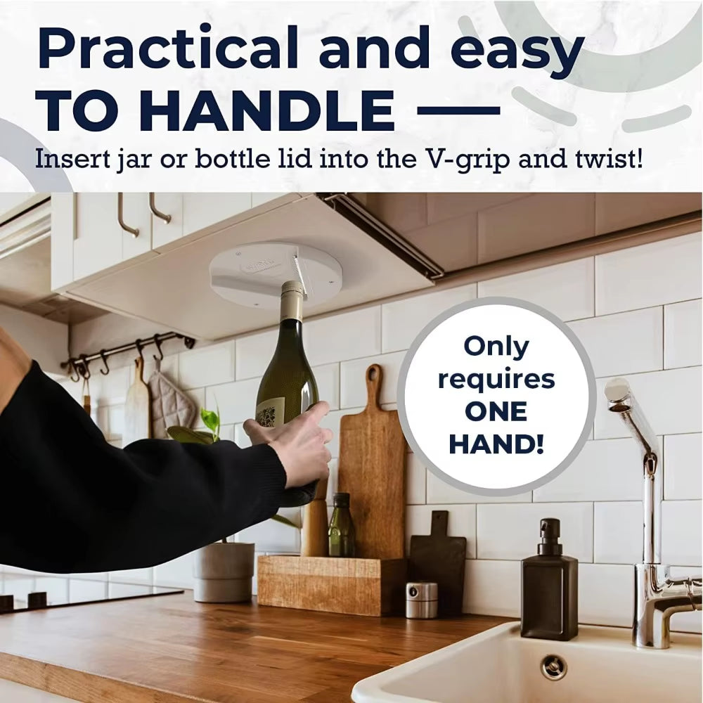 Hands-Free Jar Opener – Under Cabinet Mount for Weak Grip & Arthritis