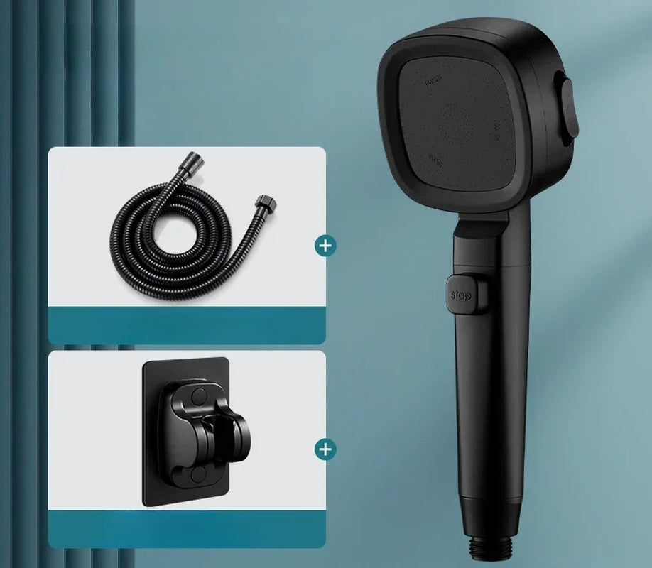 High Pressure Shower Head β 3 Modes, Water Saving & One-Touch Stop, Adjustable Massage Sprayer for Bathroom