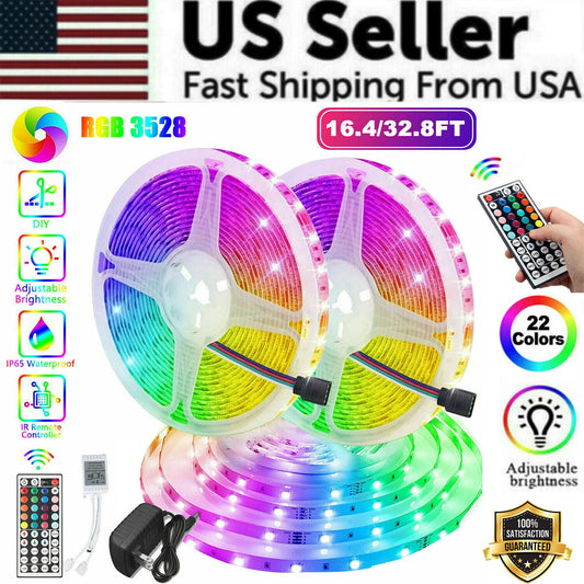 32ft Waterproof LED Strip Lights with Remote – Indoor & Outdoor