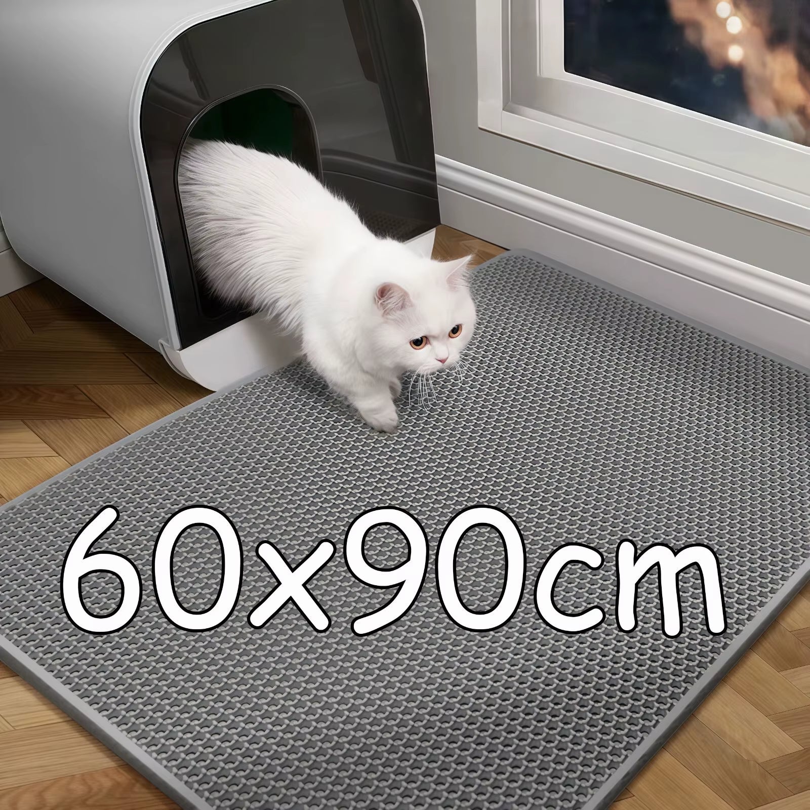 Waterproof Double-Layer Cat Litter Mat – 60x90cm | Non-Slip, Washable & Mess-Free Design