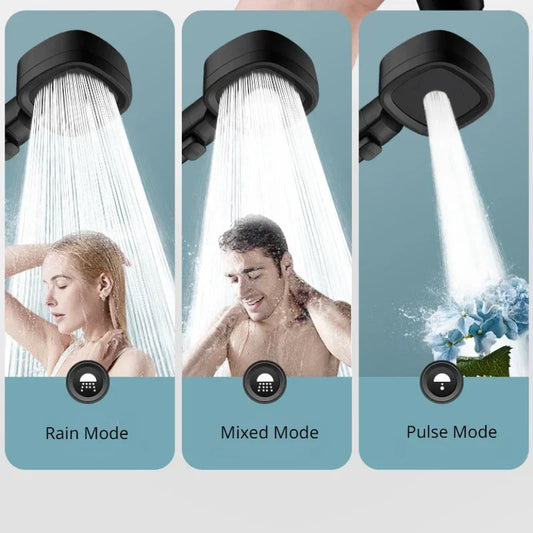 High Pressure Shower Head – 3 Modes, Water Saving & One-Touch Stop, Adjustable Massage Sprayer for Bathroom