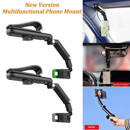1080° Rotating Sun Visor Phone Mount – Perfect for Navigation & Passenger Princess Comfort